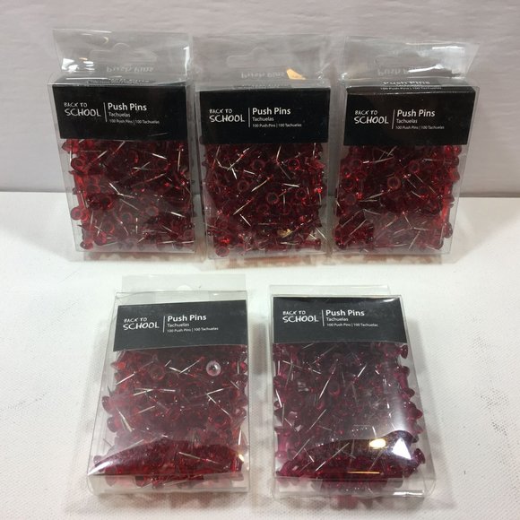 Back To School Red Push Pins Bulletin Board Accessories Office Supplies 500 Coun - Picture 1 of 3